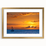Extra large abstract art print depicting textured scenery of Maui, in a gold frame, suitable for living room decor.