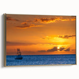 Framed canvas of a vintage-style Hawaiian landscape painting in muted gold and black tones, ideal for bedroom wall art.