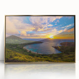 Large art print of Oahu, Hawaii scenery in muted earth tones on a framed acrylic, perfect for modern art wall decor.