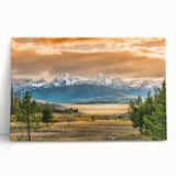 Black and white stretched canvas of Idaho scenery, ideal for kitchen wall art or bedroom ambiance.