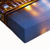 Black and white landscape art painting of Chicago skyline on stretched canvas, ideal for bedroom wall decor.