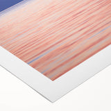 Art Deco poster of Lake Michigan with muted blue and green tones on rolled canvas, suitable for dining room wall art.