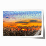 Rolled print of Indiana scenery with soft floral designs in muted earth tones, ideal for art wall dining room.