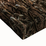 Large art depicting a black and white Indiana landscape on stretched canvas, suitable for bedroom wall decor.