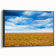 Black and white landscape art painting of Iowa scenery on a framed canvas, ideal for bedroom wall decor.