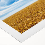 Art deco poster featuring a stylized Iowa scenery in muted earth tones on rolled canvas, suitable for dining room walls.
