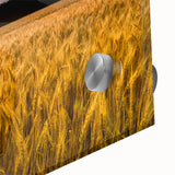 Large abstract wall art depicting a Kansas scenery in muted earth tones on acrylic glass, ideal for dining room ambiance.