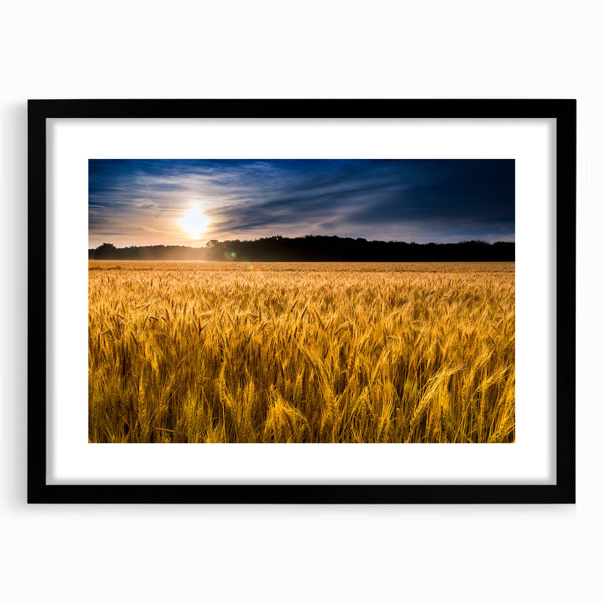 Abstract art print featuring vibrant colors and textured patterns on a large framed canvas, ideal for living room decor.