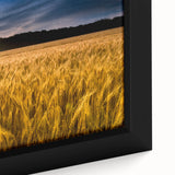 Extra large black wall art featuring a textured Kansas scenery on framed canvas, ideal for living room decor.