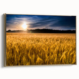 Framed canvas featuring a vintage-style landscape of Kansas with muted gold and black tones, ideal for bedroom wall decor.