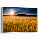 Vintage poster art of Kansas scenery on a framed canvas, featuring vibrant colors and black accents.
