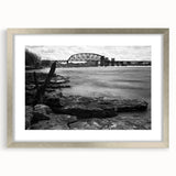 Textured art print of an abstract Kentucky landscape in muted earth tones, framed in silver, suitable for bedroom decor.