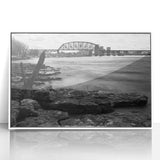 Acrylic print of a serene Kentucky landscape in soft pastel shades, framed in white.