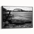 Black and white framed canvas of a Kentucky landscape, featuring a vintage poster style, ideal for bedroom decor.