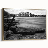 Framed canvas depicting a vintage-style Kentucky landscape in black and gold tones, ideal for bedroom wall art.