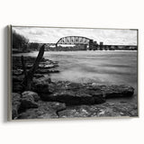 Framed canvas depicting a vintage-style Kentucky landscape with colorful art elements and a black border.