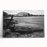 Black and white photograph of a Kentucky landscape on stretched canvas, suitable as kitchen wall art or for bedroom ambiance.