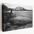 Large art depicting the Kentucky landscape on stretched canvas, featuring muted green and brown tones.