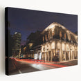 New Orleans cityscape in muted watercolor shades on stretched canvas, suitable for kitchen wall art.