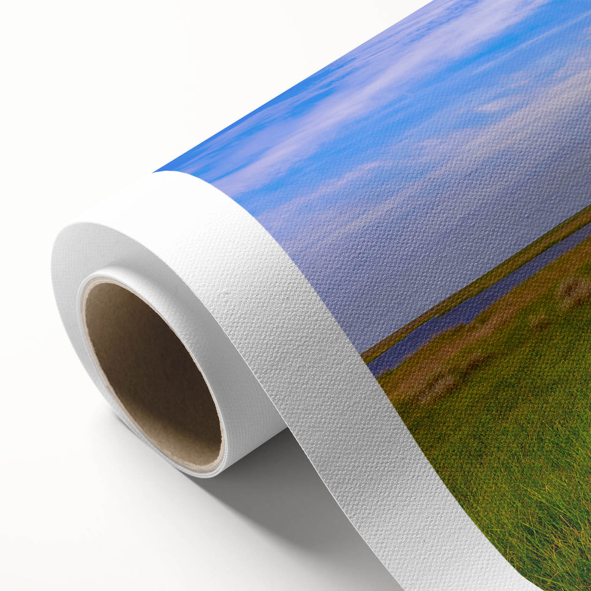 Art Deco poster of Louisiana scenery on rolled canvas, featuring soft pastel shades, ideal for nursery wall art.
