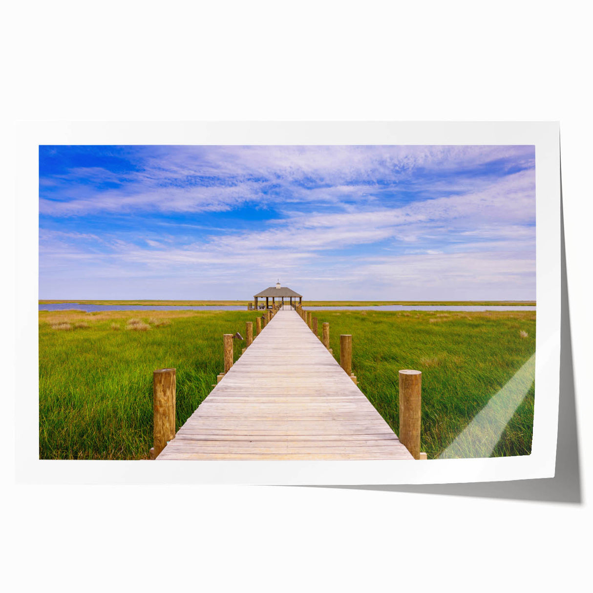 Lush floral landscape on a rolled canvas print in muted green and pink tones, suitable for dining room or bathroom decor.