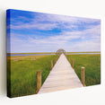 Large art depicting a Louisiana marshland scene on stretched canvas, featuring muted greens and blues.