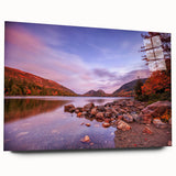 Acrylic print of Acadia National Park with vibrant greens and blues, ideal for bedroom or dining room art.