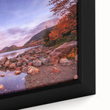 Extra large framed canvas featuring a textured depiction of Acadia, Maine.