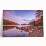 Black and white photo of Acadia National Park on stretched canvas, ideal for kitchen wall art.