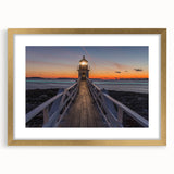 Extra large abstract art print of a Maine landscape in textured gold frame, ideal for living room decor.