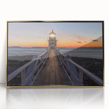 Framed acrylic print of a serene Maine landscape in soft pastel colors, ideal for nursery wall art.