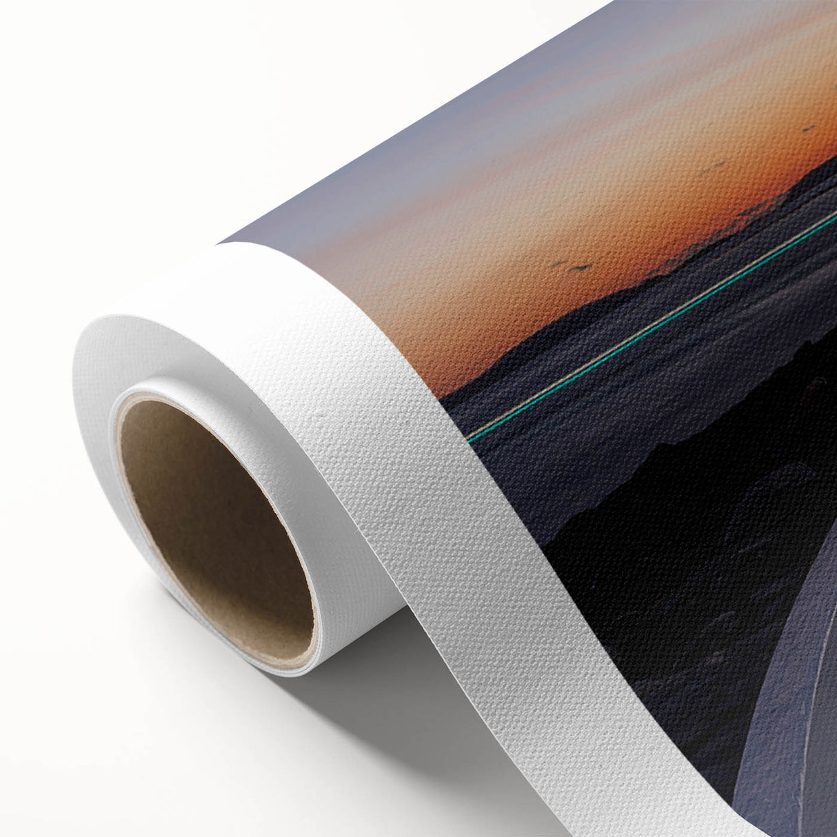 Art Deco poster of a serene Maine landscape in soft pastel colors on rolled canvas, ideal for nursery wall art.