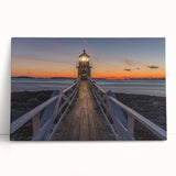 Black and white photo of Maine coastline on stretched canvas, ideal for kitchen wall art or bedroom ambiance.