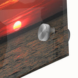 Large abstract wall art depicting the Annapolis skyline in acrylic glass, with mid-century modernist influences.