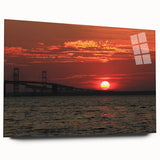 Acrylic print of Annapolis skyline in muted blue and gray tones, suitable for bedroom or dining room decor.