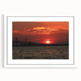 Abstract art print of Annapolis scenery in muted blue and white tones, framed with a white mat.