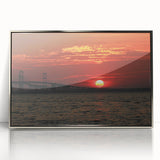 Mid-century modernist art of Annapolis skyline in acrylic, framed with a silver border, ideal for nursery wall art.