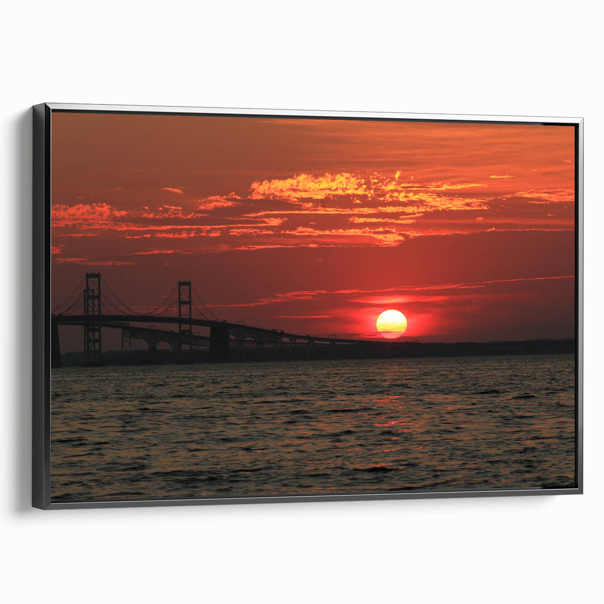 Black and white landscape art painting of Annapolis on a framed canvas, ideal for bedroom wall decor.