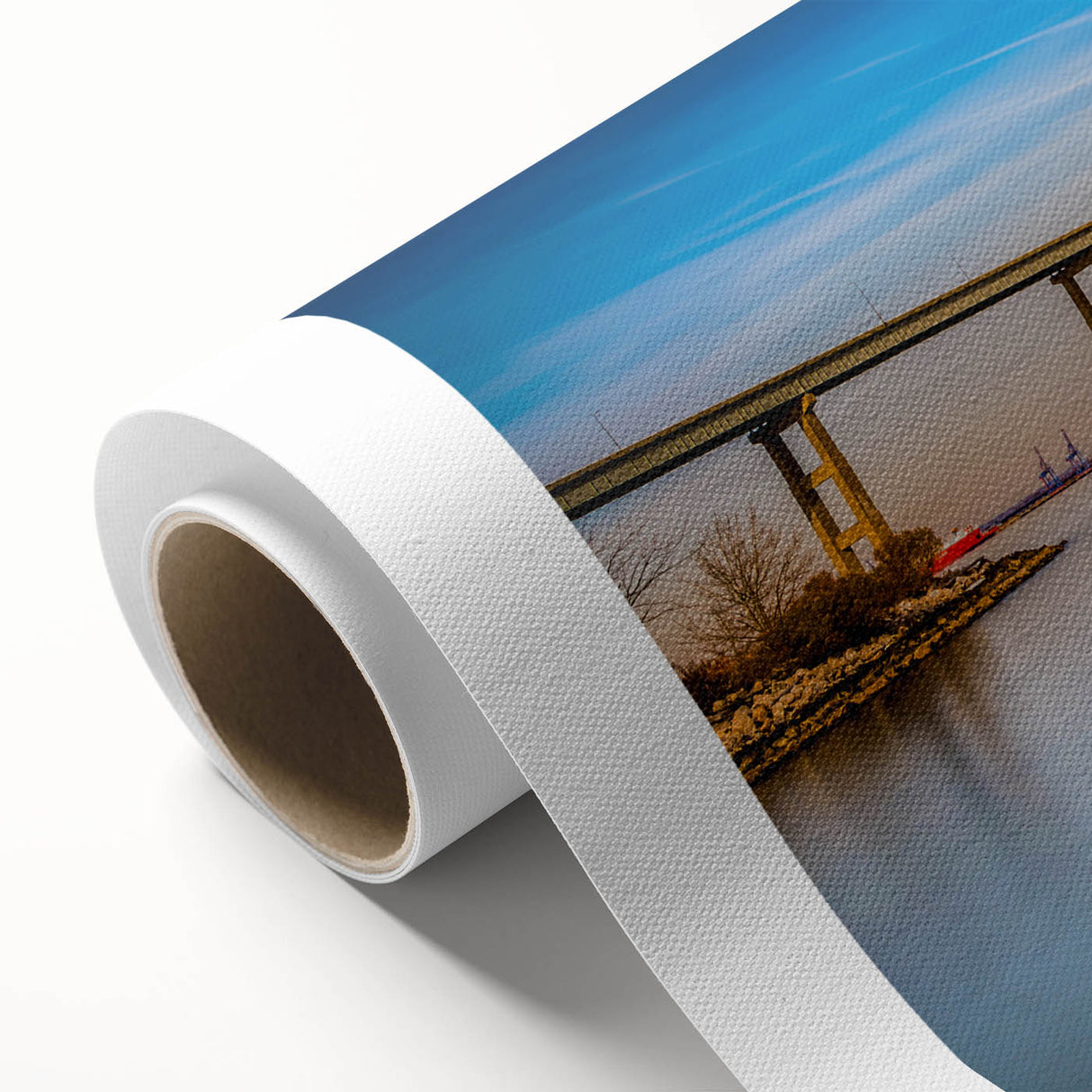 Art deco poster of Baltimore skyline in pastel shades on rolled canvas, ideal for nursery wall art.