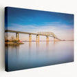 Side view of a stretched canvas featuring a detailed Baltimore skyline in muted watercolor tones.