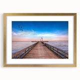 Extra large abstract art print of Chesapeake Bay, featuring textured layers in muted blue and gold tones on a framed canvas.