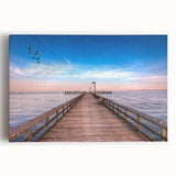 Black and white photo of Chesapeake Bay on stretched canvas, ideal for kitchen wall art.
