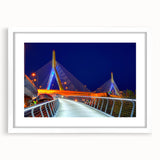 Abstract art print of Boston skyline in muted gray and blue tones on a white framed mat, ideal for dining room decor.