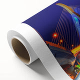 Art deco poster of Boston skyline in pastel shades on rolled canvas, ideal for nursery wall art.