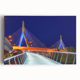 Black and white photograph of Boston skyline on large stretched canvas, suitable for kitchen wall art.