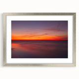 Textured abstract art print of Massachusetts Cape in a silver frame, featuring muted blue and gray tones.