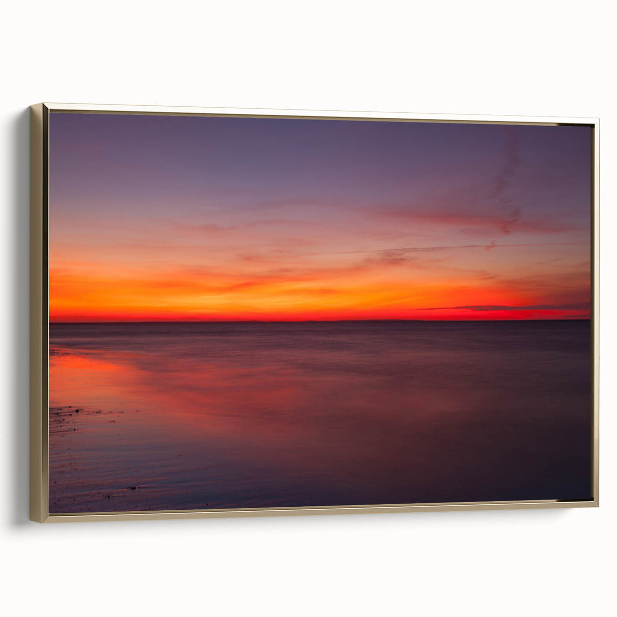 Framed canvas featuring a vintage-style landscape painting of Cape Cod, Massachusetts, in muted earth tones.