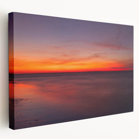 Stretched canvas depicting a serene Cape Cod landscape in soft blue and green hues, ideal for kitchen wall art.