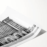 Extra large wall art featuring line art flowers in muted tones on a rolled canvas, suitable for large living room decor.