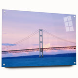 Acrylic print of a Michigan Upper Peninsula landscape in muted earth tones, ideal for bedroom or dining room decor.